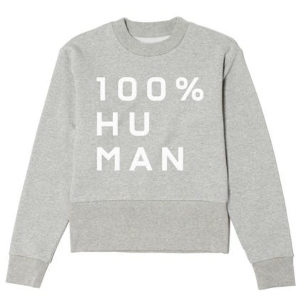 Everlane The 100% Human Cotton Typography Fleece Sweatshirt Grey S